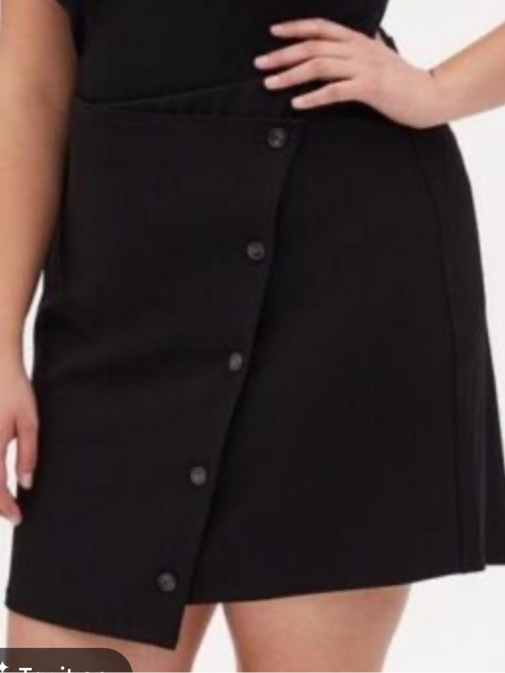 Torrid black wrap button front mini skirt size XXL